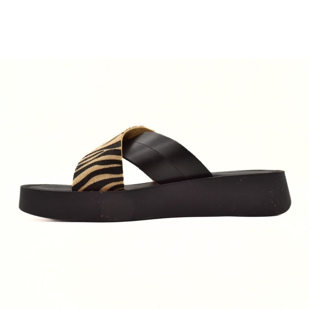 HAWKINS ΓΥΝΑΙΚΕΙΟ ΣΑΝΔΑΛΙ SIM4044 ΜΑΥΡΟ/ΖΕΒΡΑ | Greek Fashion