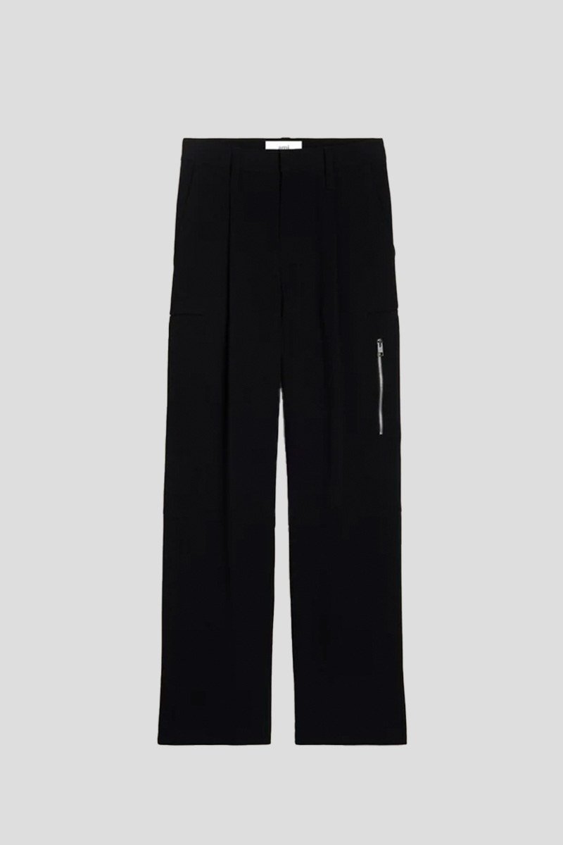 Ανδρικό-Cargo-Trousers-In-Black-AMI-PARIS