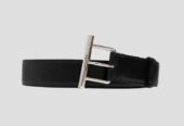 Ανδρικό Cross Bar Black Leather ALEXANDER MCQUEEN