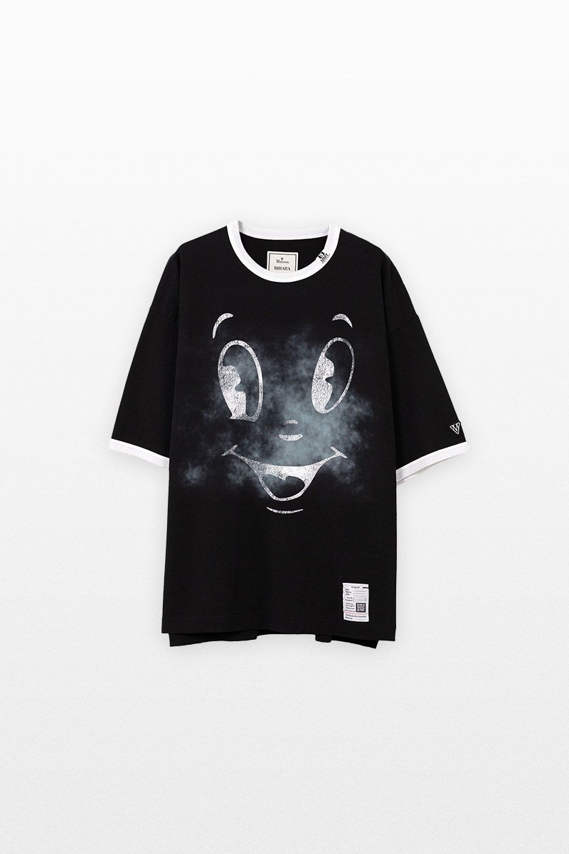 Ανδρικό-Happy-Face-Printed-Ringer-T-Shirt-MAISON-MIHARA-YASUHIRO