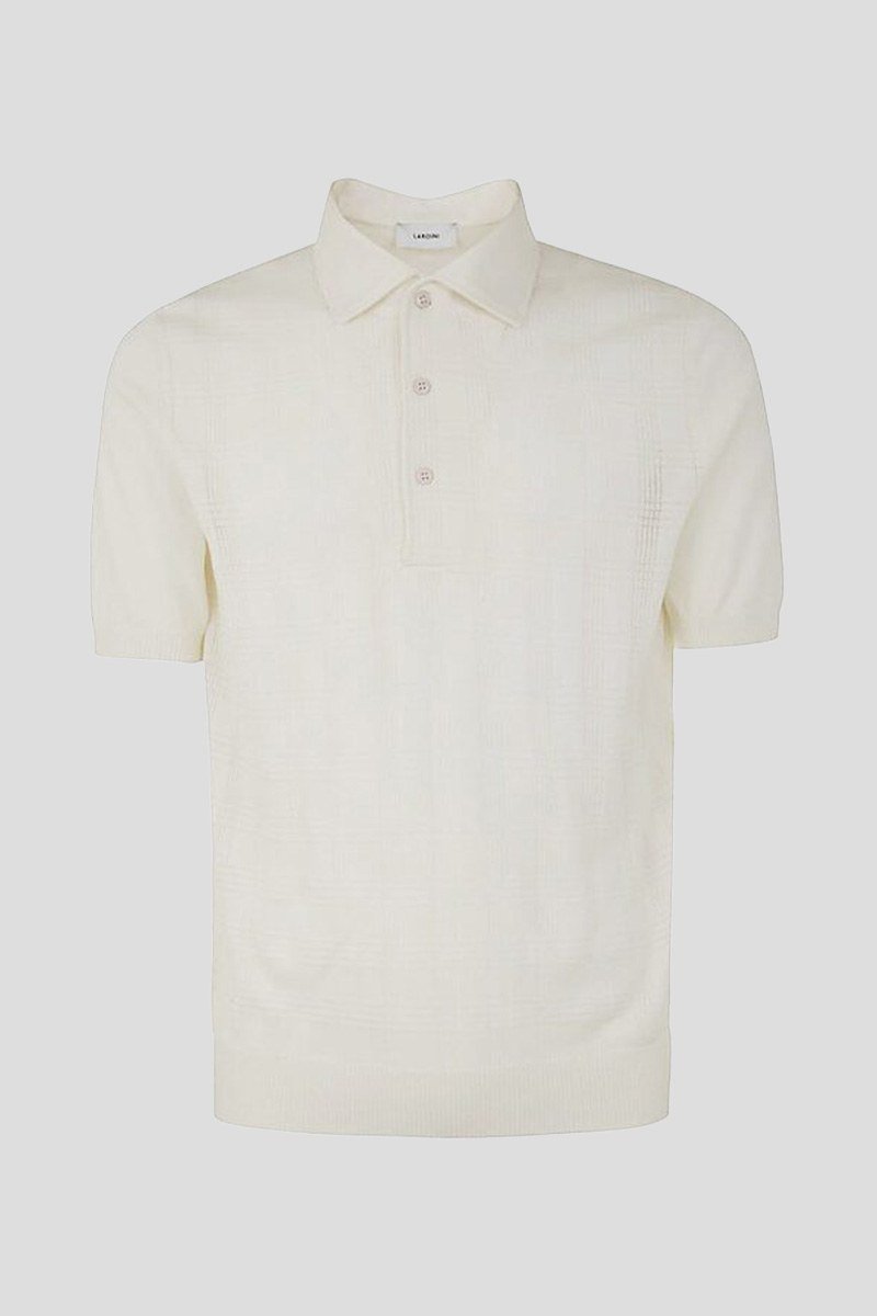 Ανδρικό-Knitted-Polo-Shirt-In-White-LARDINI