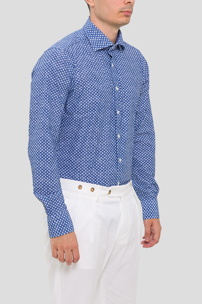 Ανδρικό Patterned Shirt In Blue MIRCAM