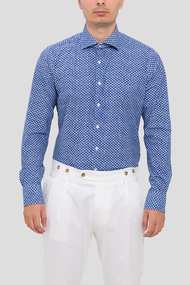 Ανδρικό-Patterned-Shirt-In-Blue-MIRCAM