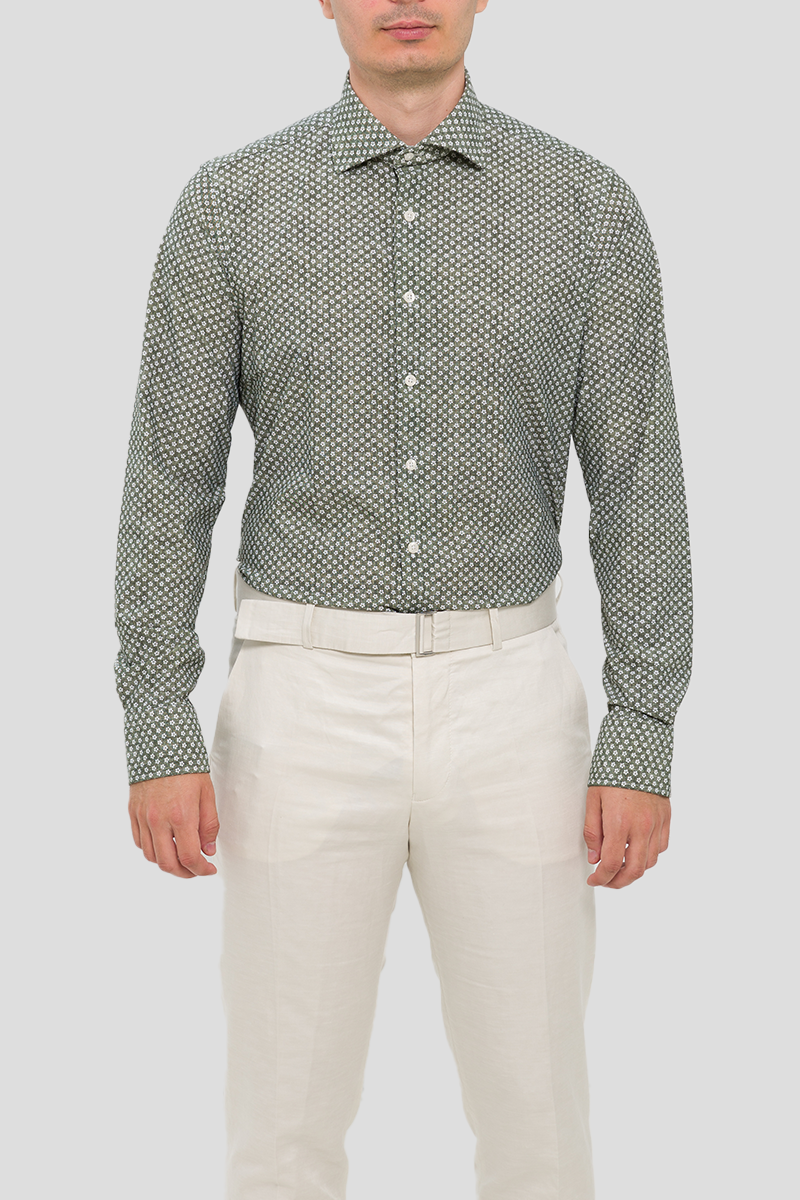 Ανδρικό-Patterned-Shirt-In-Green-MIRCAM