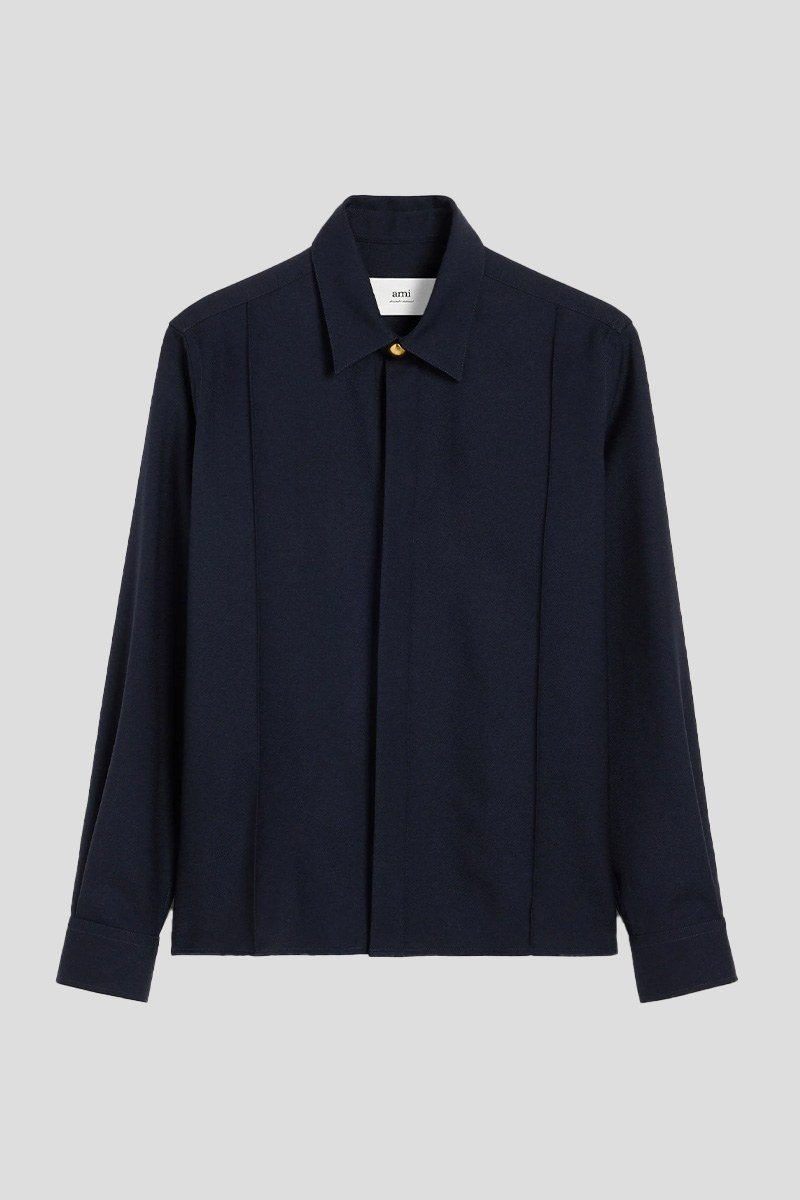 Ανδρικό-Soft-Wool-Gabardine-Pintuck-Shirt-AMI-PARIS