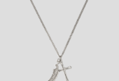 Ανδρικό Ασημί Cross Piuma Neclace EMANUELE BICOCCHI