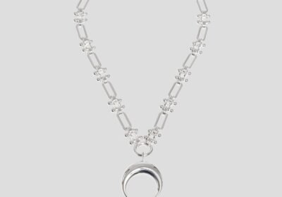 Ανδρικό-Ασημί-Necklace-With-Platinum-Plated-Moon-MARINE-SERRE