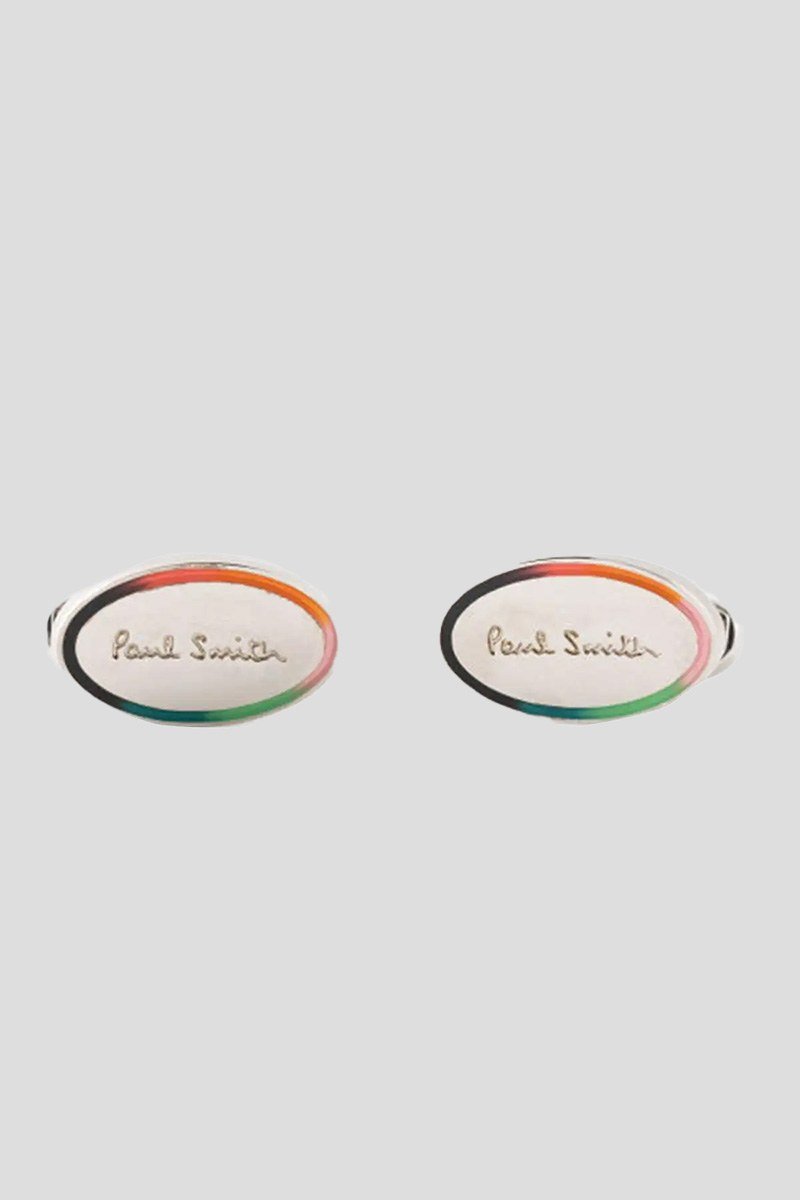 Ανδρικό-Ασημί-Oval-Logo-Cufflinks-PAUL-SMITH