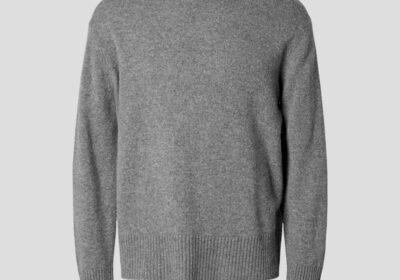 Ανδρικό-Γκρι-Cashmere-Blend-Knitted-Pullover-SELECTED-HOMME