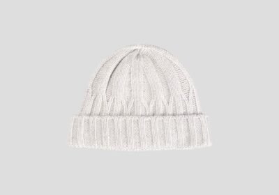 Ανδρικό-Γκρι-Cashmere-Ribbed-Beanie-GRAN-SASSO