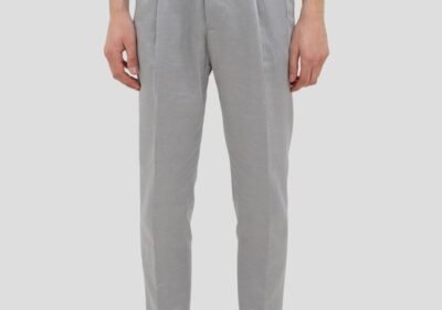 Ανδρικό-Γκρι-Casual-Trousers-With-Pleats-DRYKORN