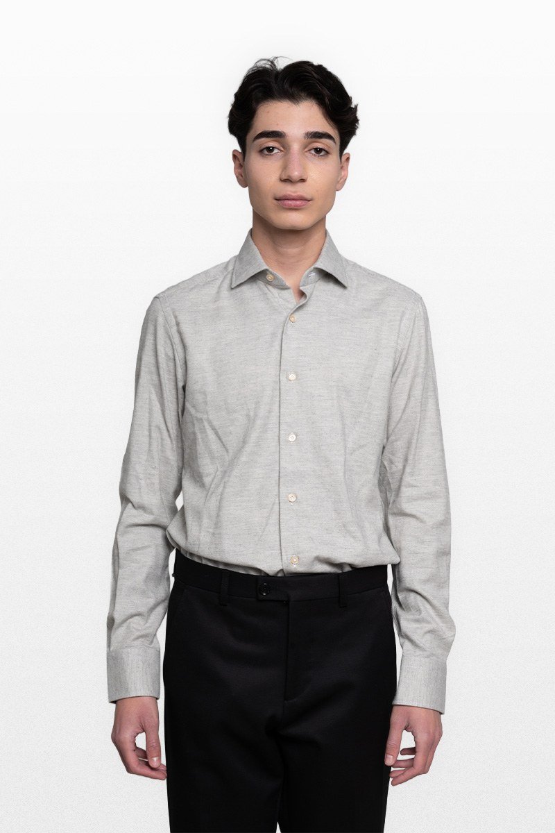 Ανδρικό-Γκρι-Classic-Shirt-In-Grey-GHERARDI