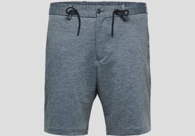 Ανδρικό-Γκρι-Drawstring-Melange-Grey-Shorts-SELECTED-HOMME
