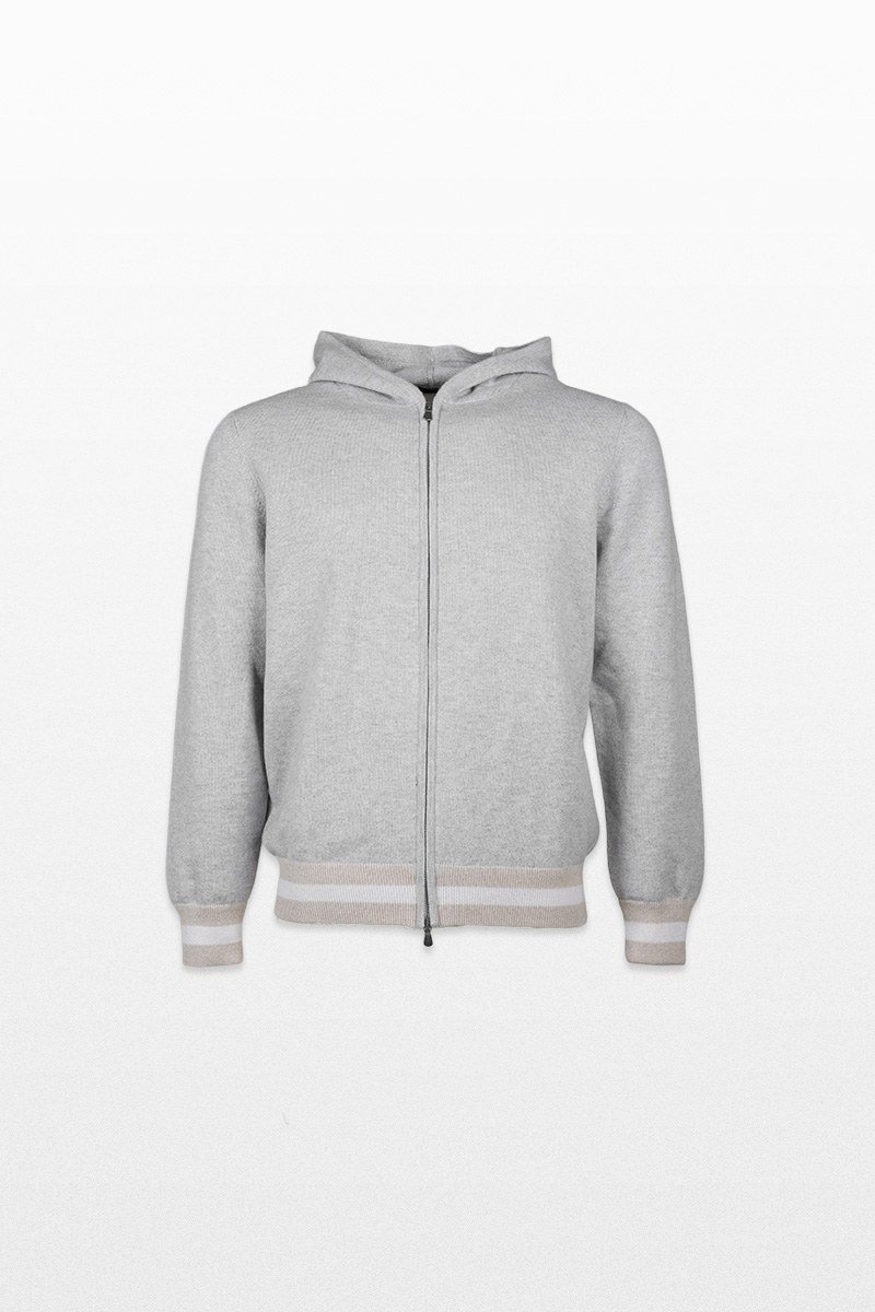 Ανδρικό-Γκρι-Hooded-Cardigan-GRAN-SASSO