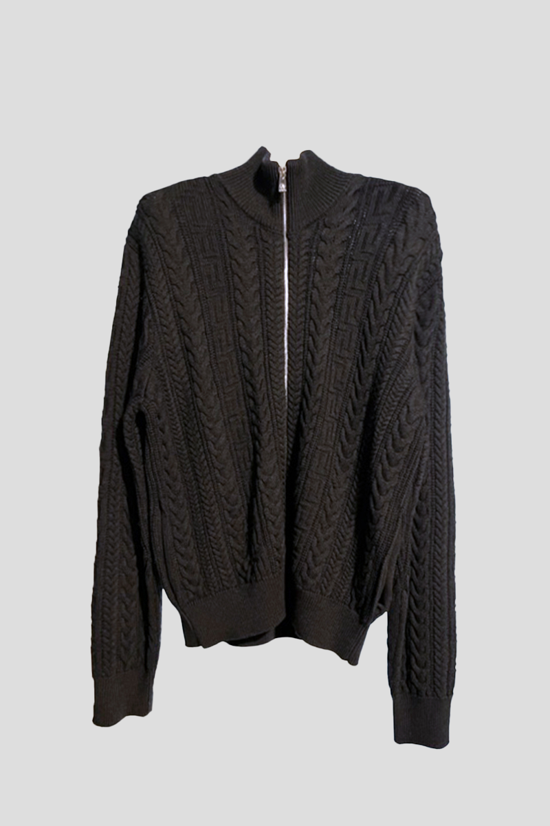 Ανδρικό-Γκρι-Knitted-Jacket-Allover-VERSACE