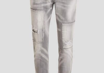 Ανδρικό-Γκρι-Logo-Patch-Distressed-Skinny-Jeans-DSQUARED