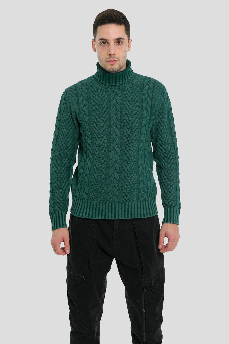Ανδρικό-Γκρι-Mountain-Green-Turtle-Neck-Sweater-39MASQ