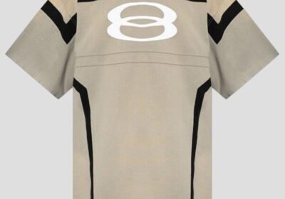 Ανδρικό-Γκρι-Oversized-Logo-Embroidered-Jersey-T-Shirt-BALENCIAGA