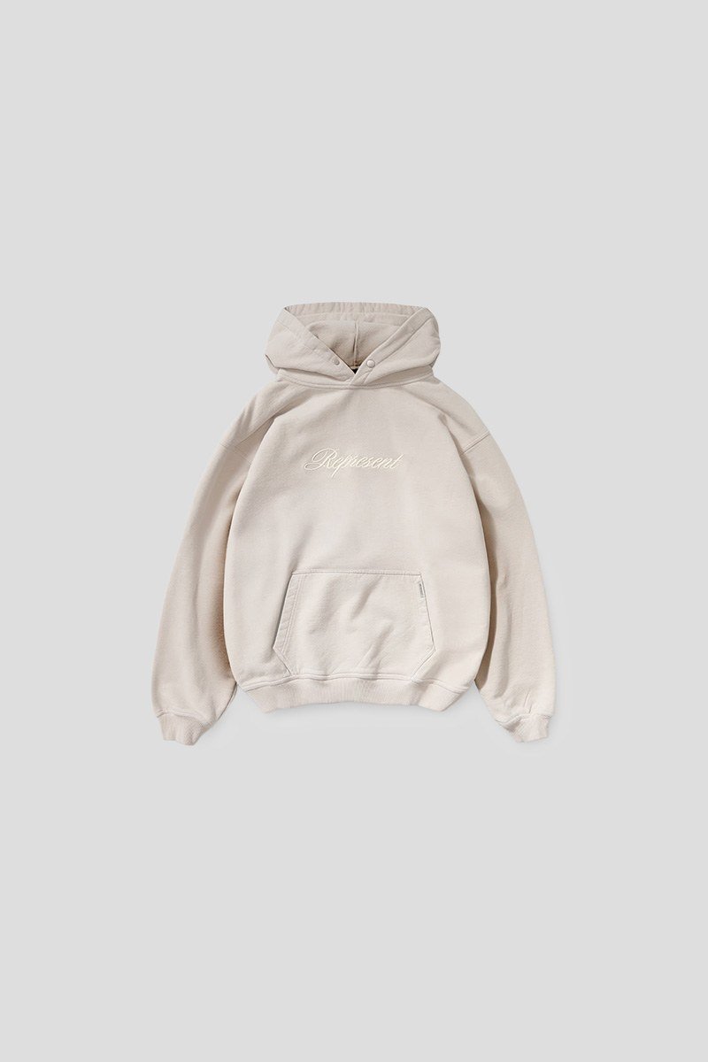 Ανδρικό Γκρι Script Logo Hoodie REPRESENT