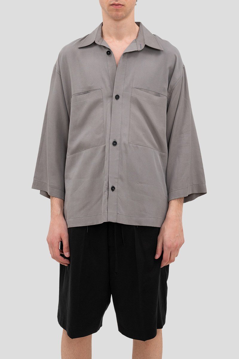 Ανδρικό-Γκρι-Shirt-with-Wide-Elbow-Length-Sleeves-IM-BRIAN