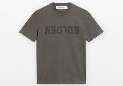 Ανδρικό-Γκρι-T-Shirt-with-Distressed-Treatment-GOLDEN-GOOSE