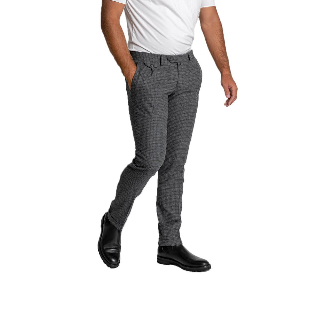 Ανδρικό Γκρι Tartan Tailored Wool FOUR TEN