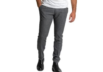 Ανδρικό-Γκρι-Tartan-Tailored-Wool-Trousers-FOUR-TEN