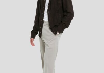 Ανδρικό-Καφέ-Brown-Leather-Suede-Jacket-ARMA