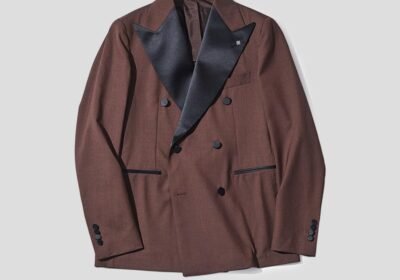 Ανδρικό-Καφέ-Double-Breasted-Tuxedo-Jacket-TAGLIATORE