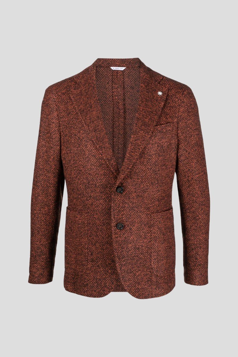 Ανδρικό-Καφέ-Enamel-Single-Breasted-Blazer-MANUEL-RITZ
