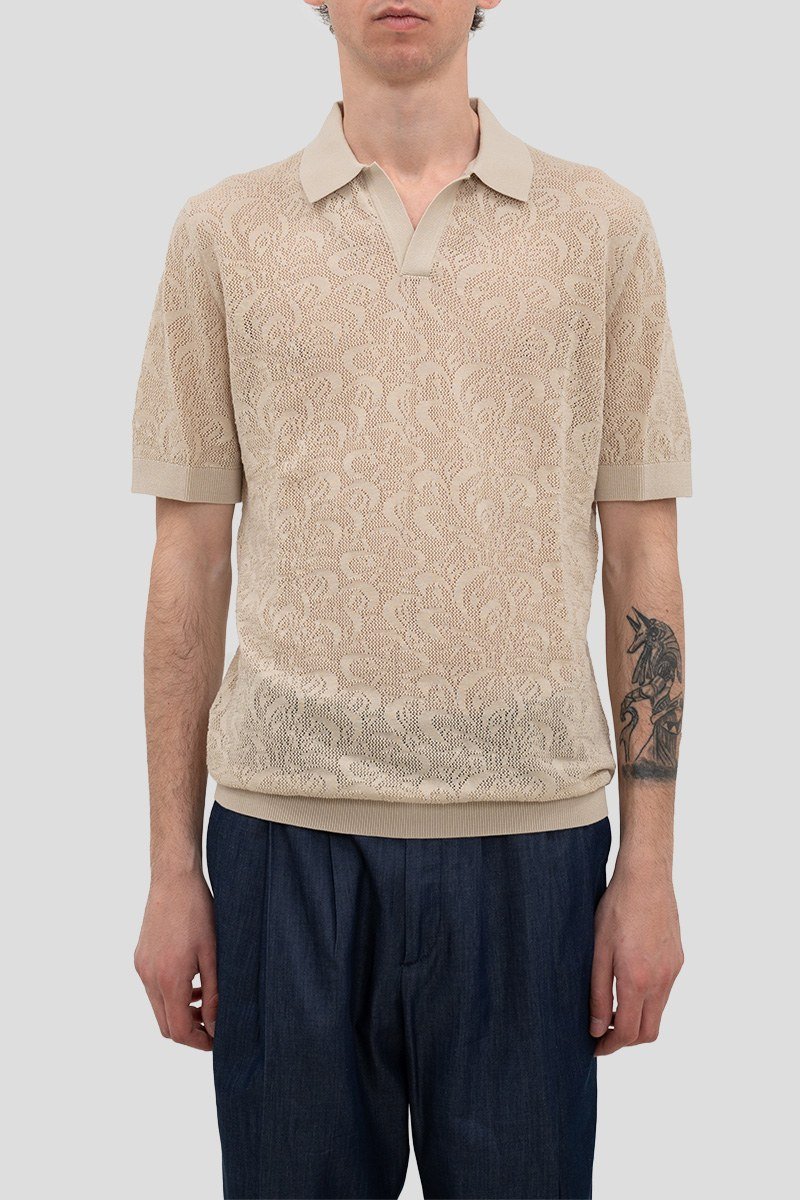 Ανδρικό-Καφέ-Knitted-Polo-In-Mercerised-Cotton-DRYKORN