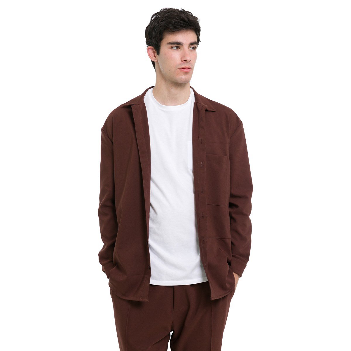 Ανδρικό Καφέ Milk Chocolate Overshirt NE EN AOUT