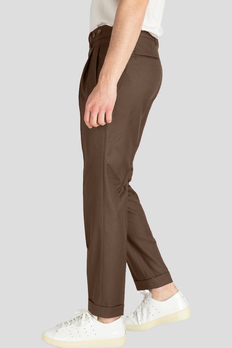 Ανδρικό Καφέ Pantalone Barber Lana BERWICH