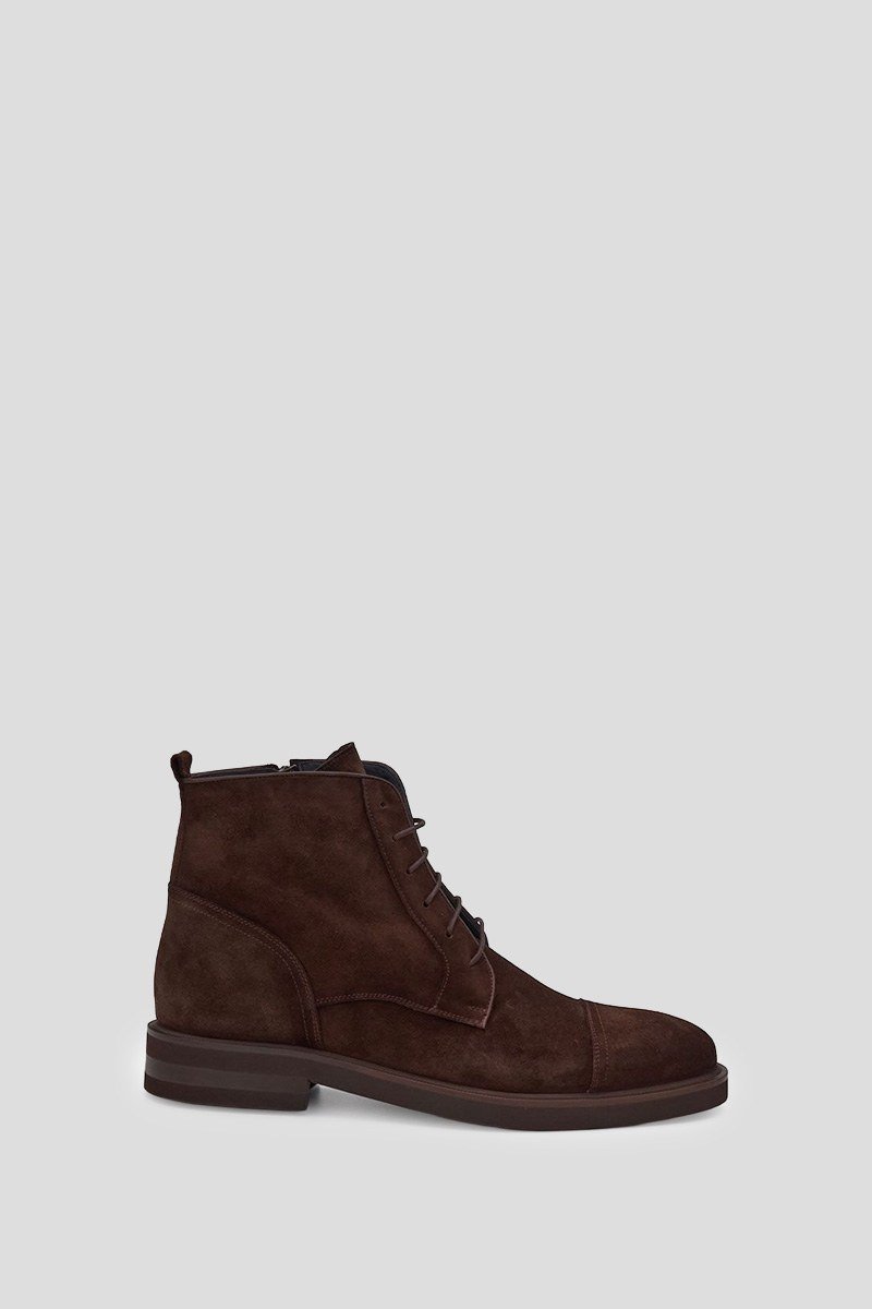 Ανδρικό-Καφέ-Suede-Lace-Up-Boots-PHILIPPE-LANG