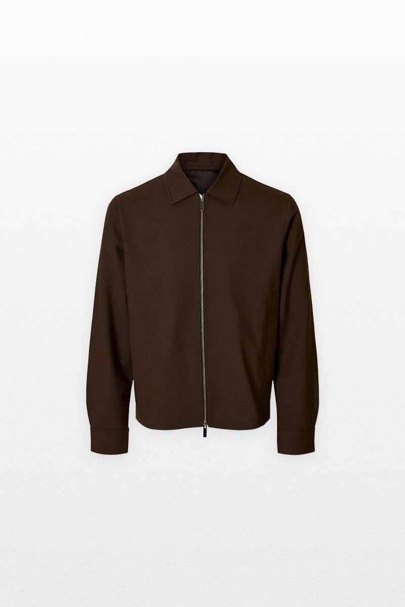 Ανδρικό-Καφέ-Wool-Blend-Blouson-SELECTED-HOMME