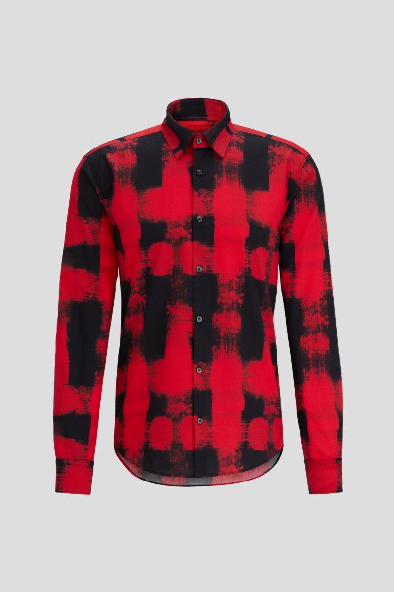 Ανδρικό Κόκκινο Abastract Print Cotton HUGO