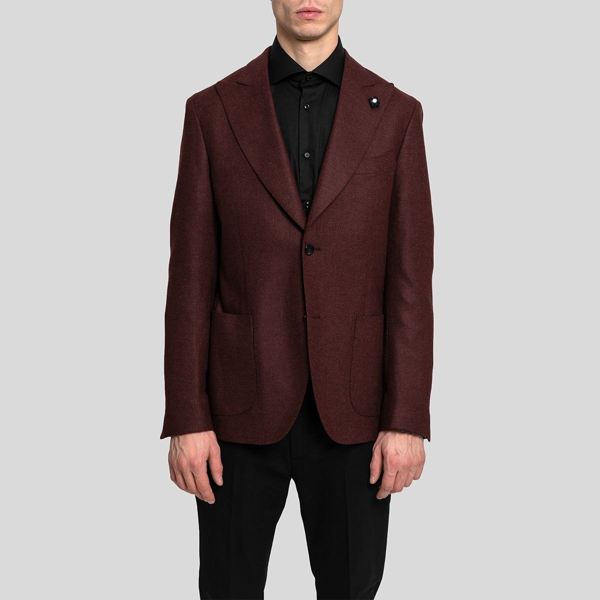 Ανδρικό-Κόκκινο-Bordeaux-Single-Breasted-Blazer-LARDINI