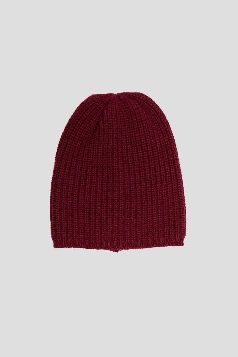 Ανδρικό Κόκκινο Ribbed Cashmere Beanie/Bordeaux RAFFAELLO BETTINI