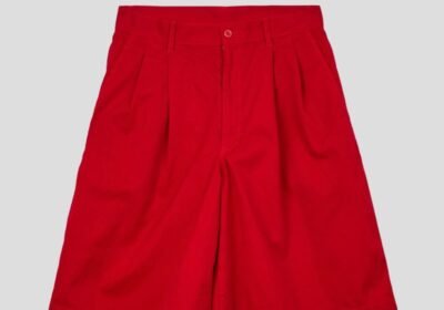 Ανδρικό-Κόκκινο-Woven-Drill-Shorts-In-Red-COMME-DES-GARCONS-SHIRT