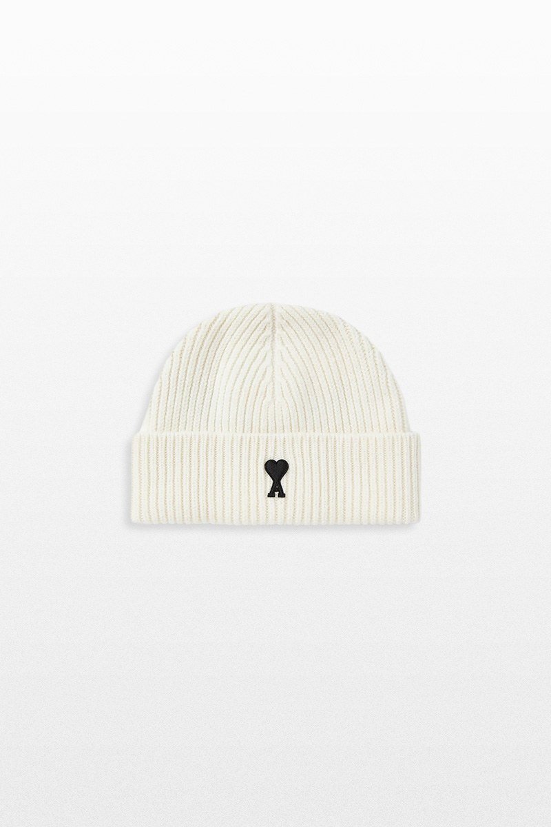 Ανδρικό-Λευκό-Ami-De-Coeur-Beanie-AMI-PARIS