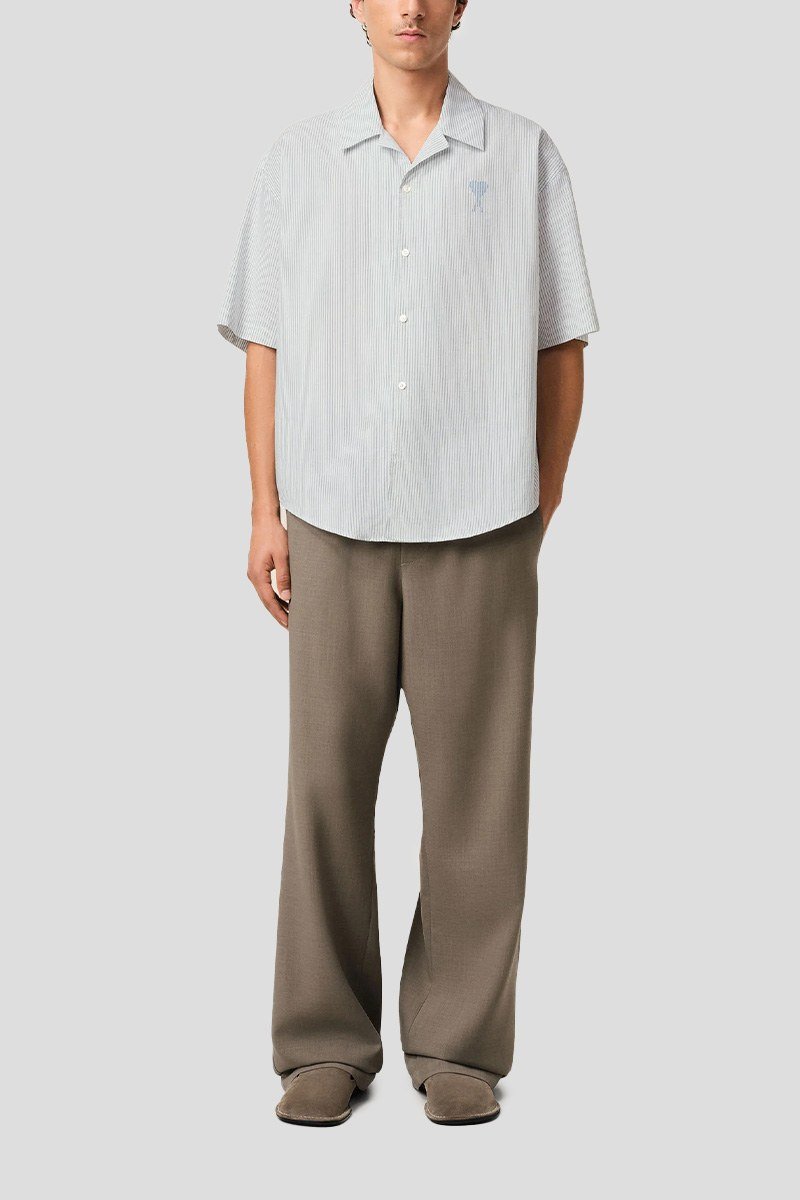 Ανδρικό Λευκό Camp Collar Short AMI PARIS