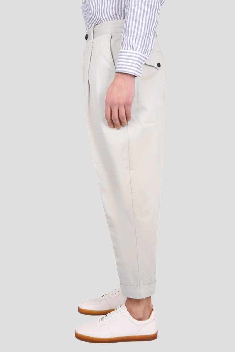 Ανδρικό Λευκό Carrot Oversized Trousers AMI PARIS