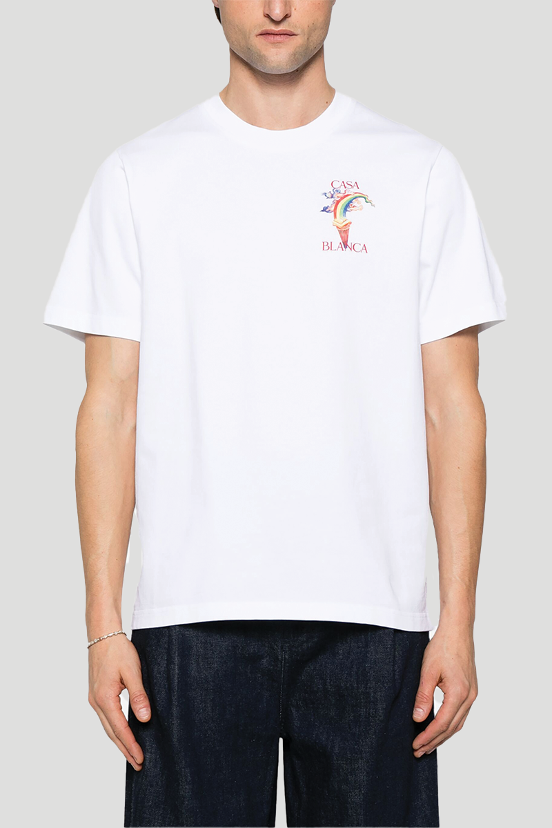 Ανδρικό Λευκό Casablanca Printed T CASABLANCA