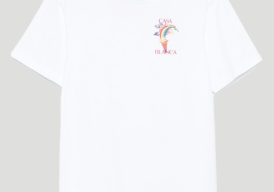 Ανδρικό-Λευκό-Casablanca-Printed-T-shirt-CASABLANCA