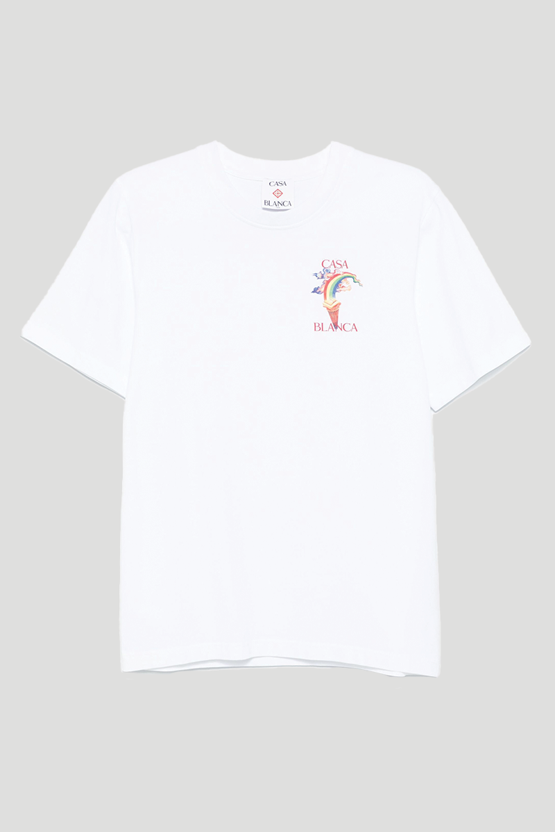 Ανδρικό Λευκό Casablanca Printed T CASABLANCA