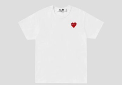 Ανδρικό-Λευκό-Classic-Play-T-shirt-COMME-DES-GARCONS-PLAY