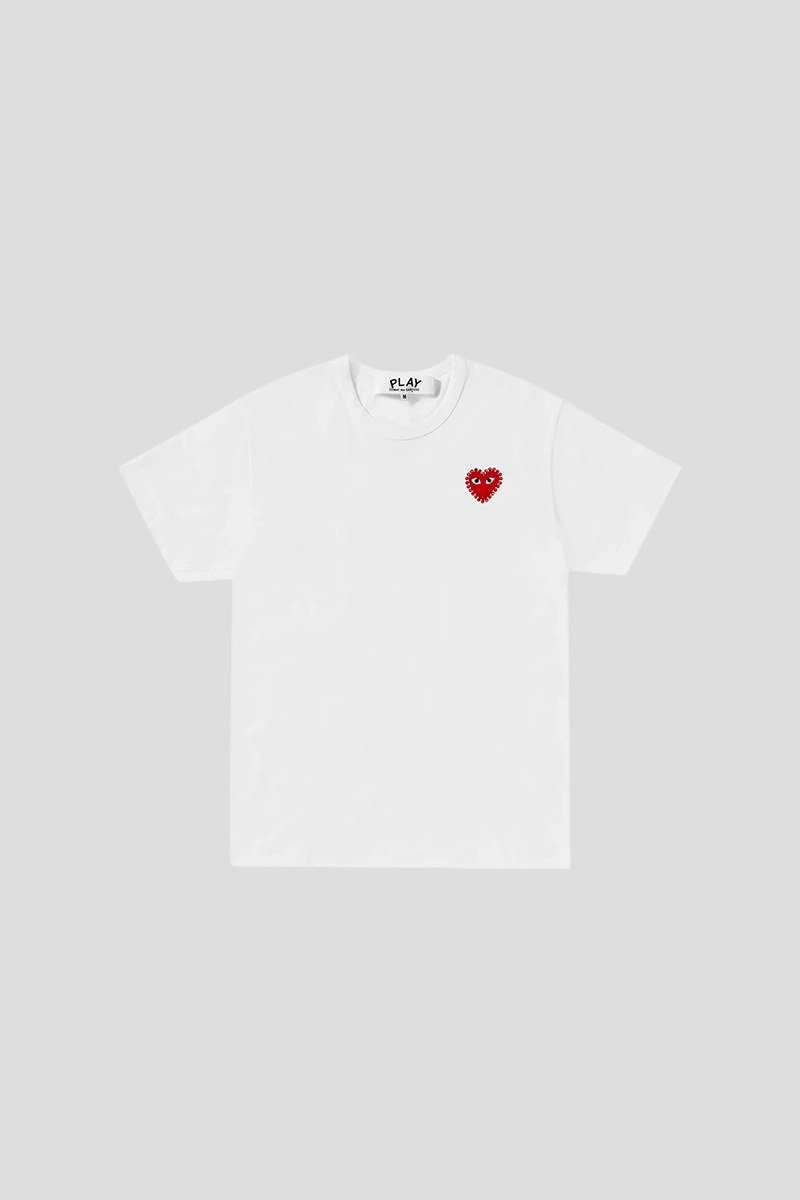Ανδρικό-Λευκό-Classic-Play-T-shirt-COMME-DES-GARCONS-PLAY