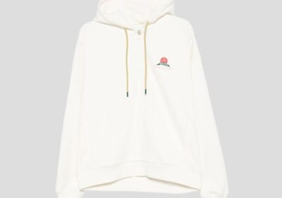 Ανδρικό-Λευκό-Embroidered-Zip-Up-Hoodie-CASABLANCA