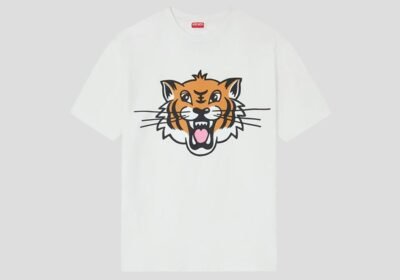 Ανδρικό-Λευκό-Happy-Tiger-T-shirt-In-Cotton-KENZO
