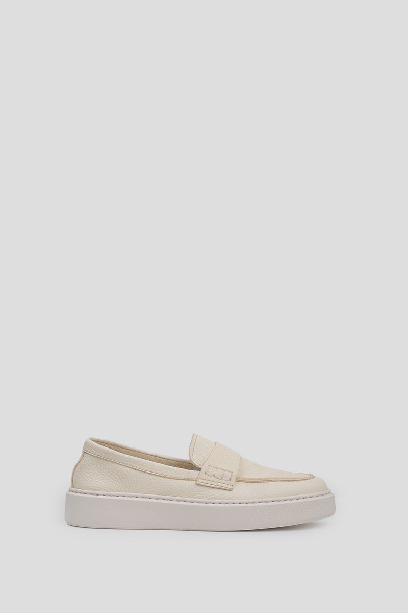 Ανδρικό-Λευκό-Leather-Loafer-CALCE